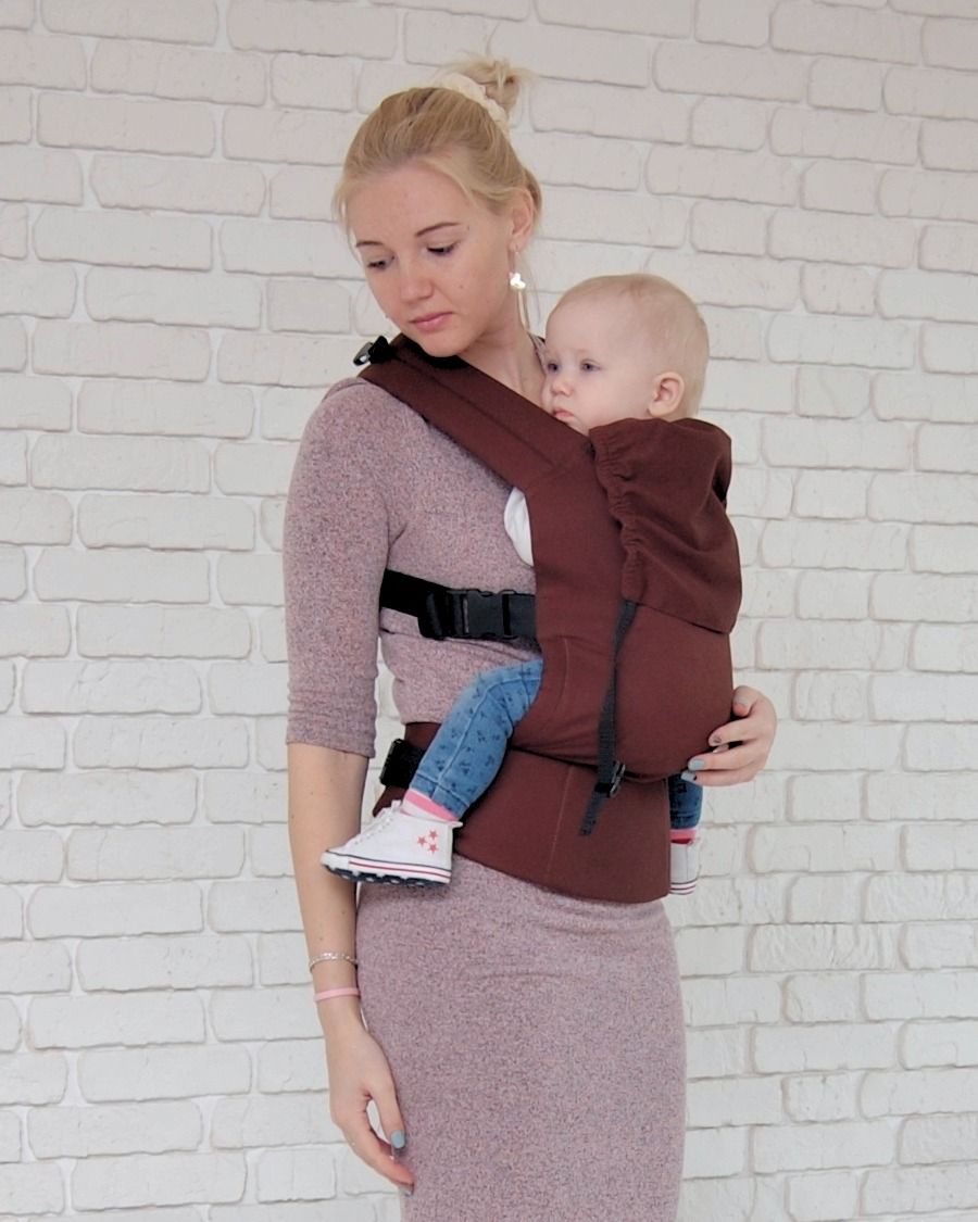

Эргорюкзак ForKids для переноски детей из полихлопка, шоколадный