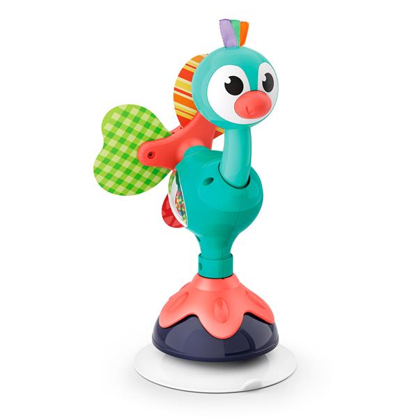 

Погремушка для малышей на присоске Hola Toys Павлин развивающая игрушка для детей от 6 месяцев прочный безопасный корпус (3150C)