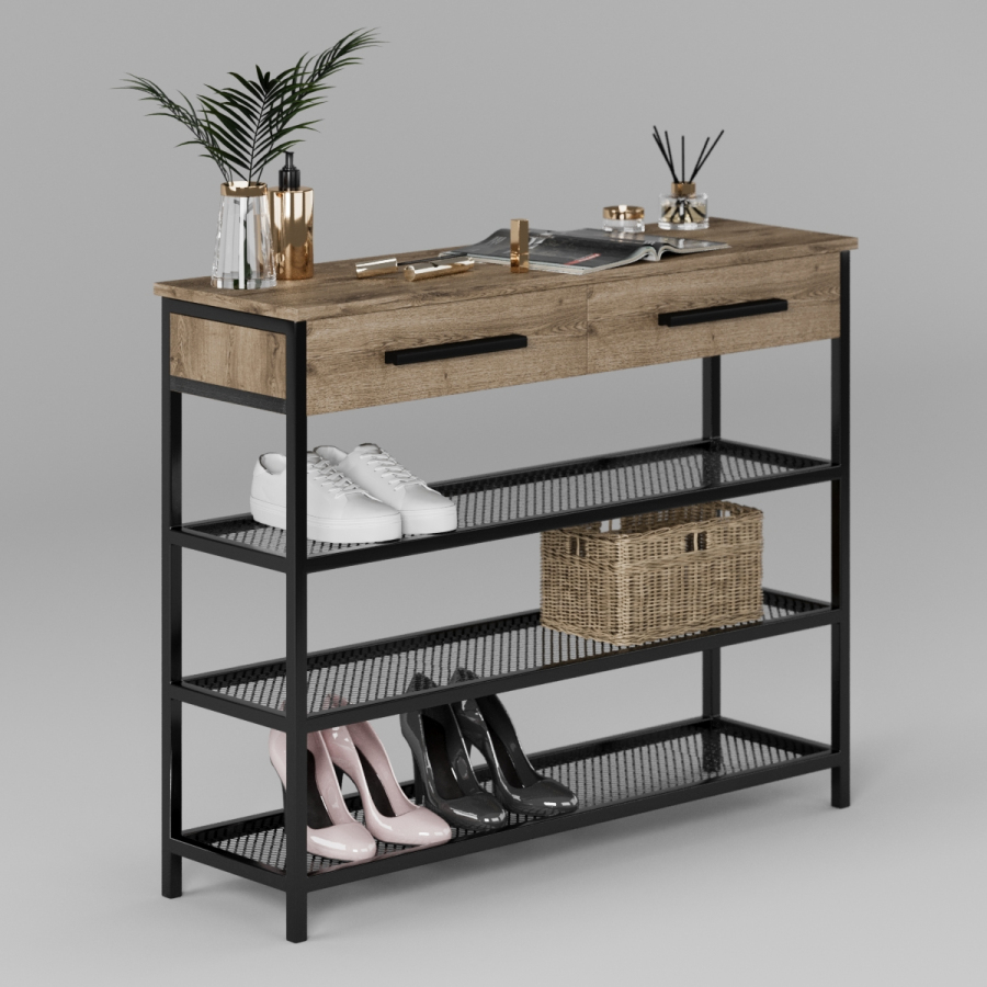 

Подставка для обуви Fenster Рум Чёрная 990 ДСП Аликанте