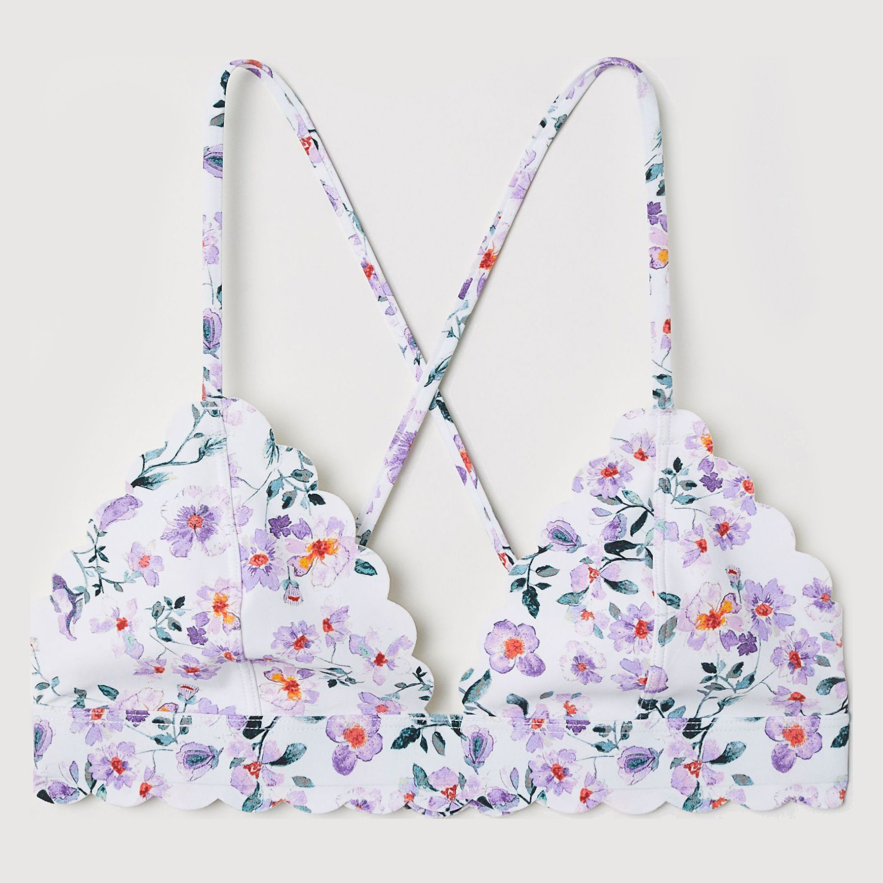 

Верхняя часть купальника H&M 6097197 32 Белая в цветы