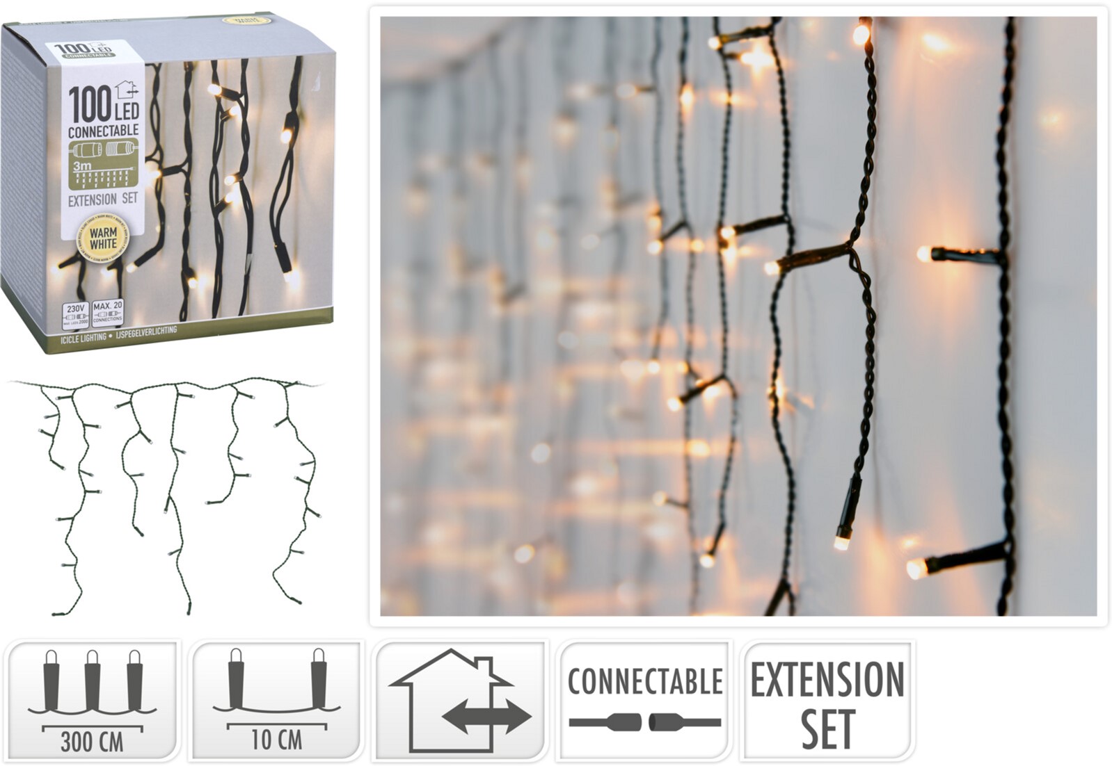 

Гирлянда-удлинитель Christmas Decoration 100 светодиодных лампочек 3 м (AX4231300)
