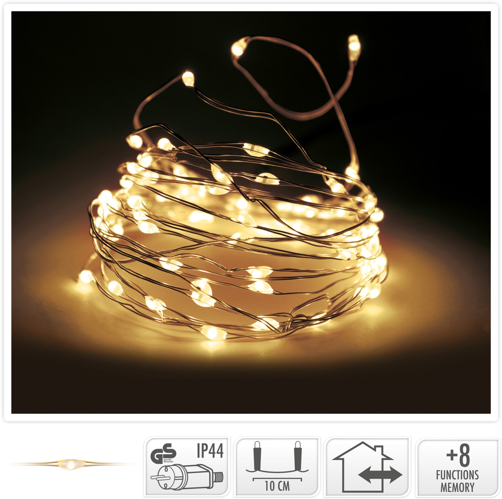 

Гирлянда Christmas Decoration 80 светодиодных лампочек теплый белый цвет 11 м (AX4234400)