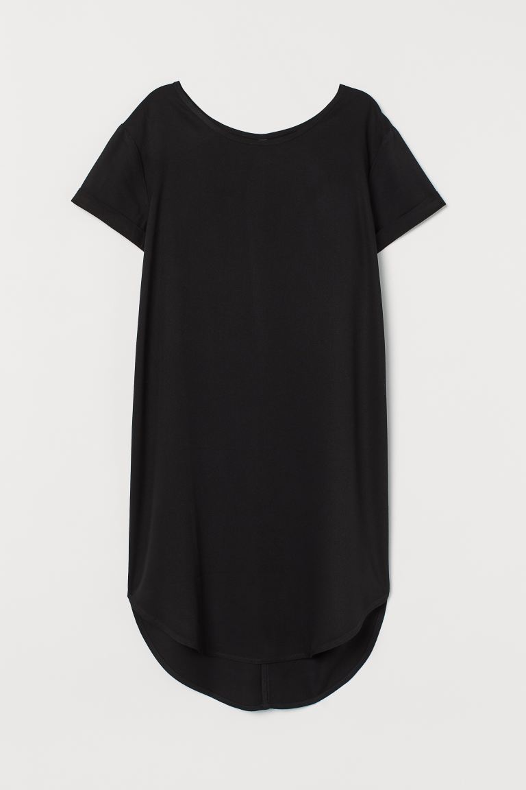 

Короткое платье-футболка H&M  Черный, Короткое платье-футболка H&M 46 Черный