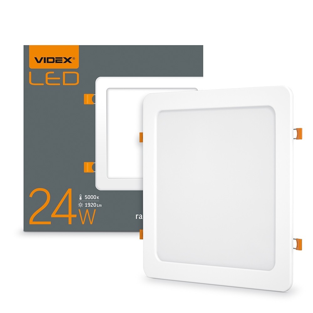 

LED светильник встраиваемый квадрат VIDEX 24W 5000K 220V (VL-DLS-245)