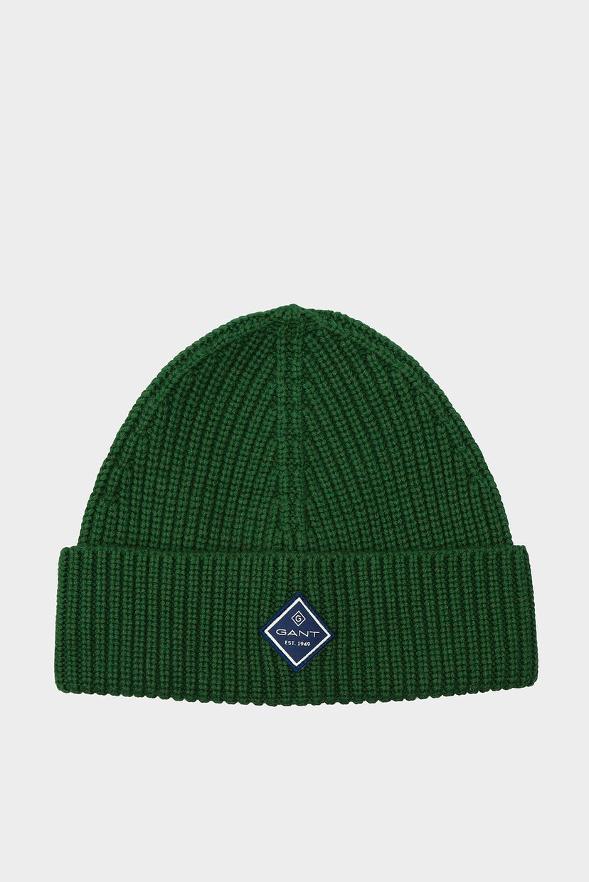 

Мужская зеленая шапка COTTON RIB KNIT HAT Gant OS 9910007