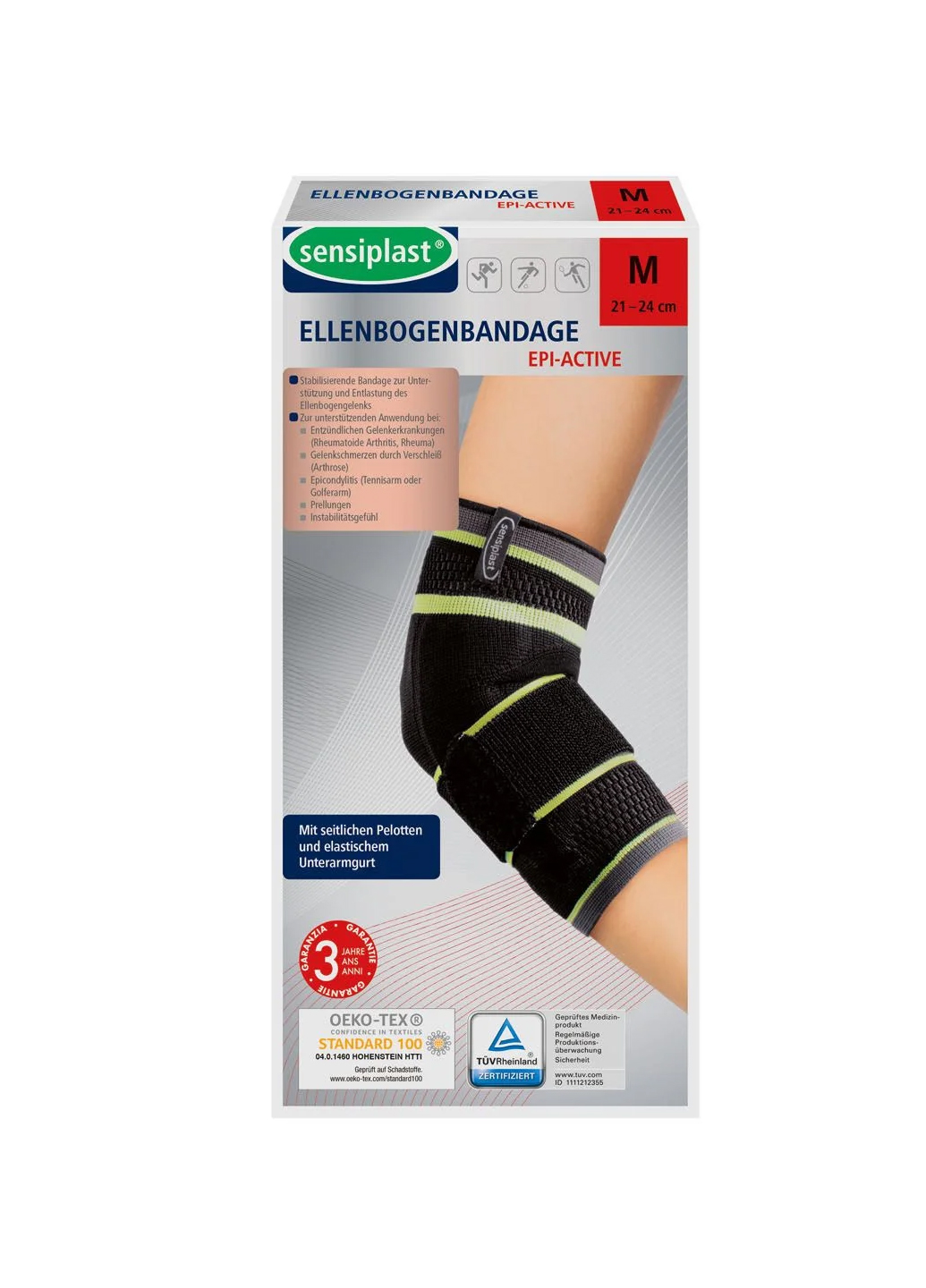 

Бандаж на колено Sensiplast M черный-зеленый LI-470263