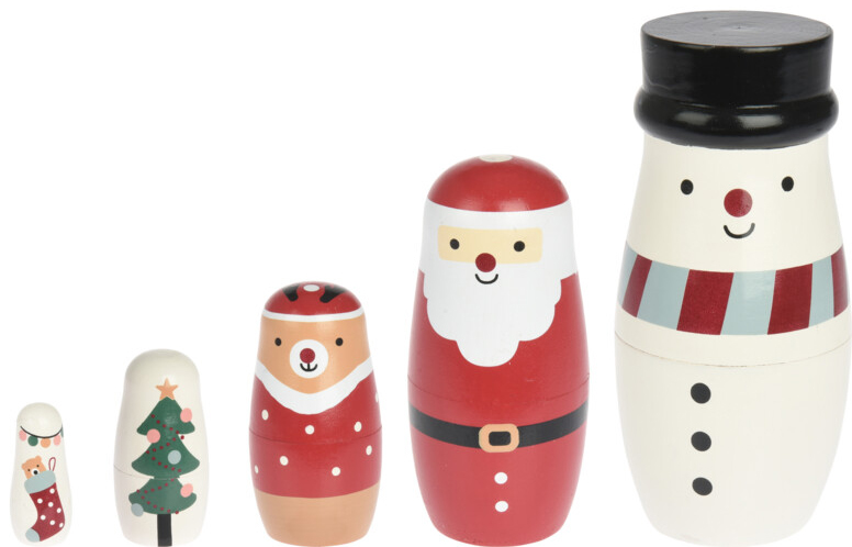 

Статуэтка-матрешка новогодняя Christmas Decoration 5 шт (AX5308300_снеговик белый)