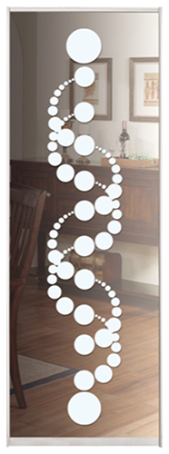 

Дверь (раздвижная система ) пескоструй спираль на зеркале серебро рисунок 60 к шкафу-купе 85 x 270 см