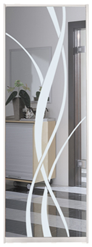 

Дверь (раздвижная система ) пескоструй Лиана на зеркале серебро рисунок 9 к шкафу-купе 65 x 260 см