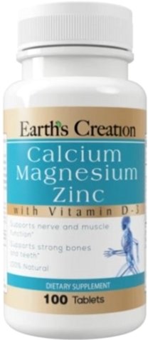 

Минеральная добавка Earths Creation Calcium, Magnesium, Zinc 100 таблеток (608786006706)
