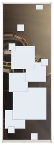 

Дверь (раздвижная система ) пескоструй матовые квадраты рисунок 52 к шкафу-купе 70 x 205 см