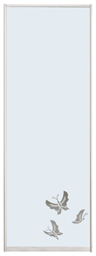 

Дверь (раздвижная система ) пескоструй бабочки на матовом зеркале рисунок 55 к шкафу-купе 95 x 210 см