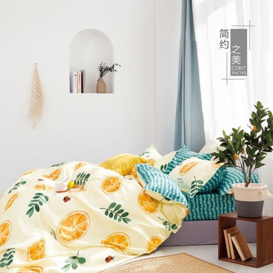 

Двуспальное постельное белье Бязь Gold - Сочный апельсин