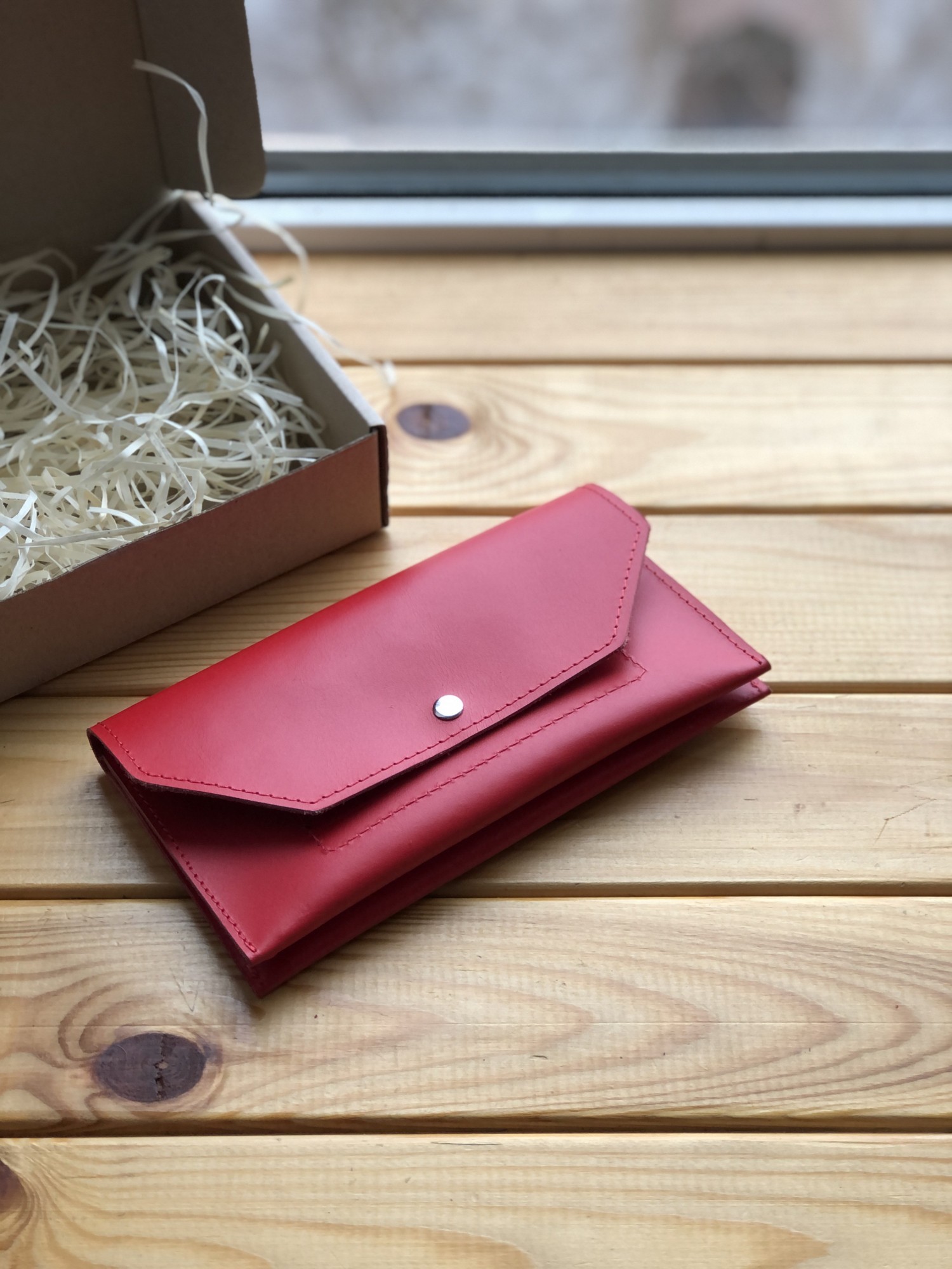 

Кожаный кошелек Shiynik Ruby Красный