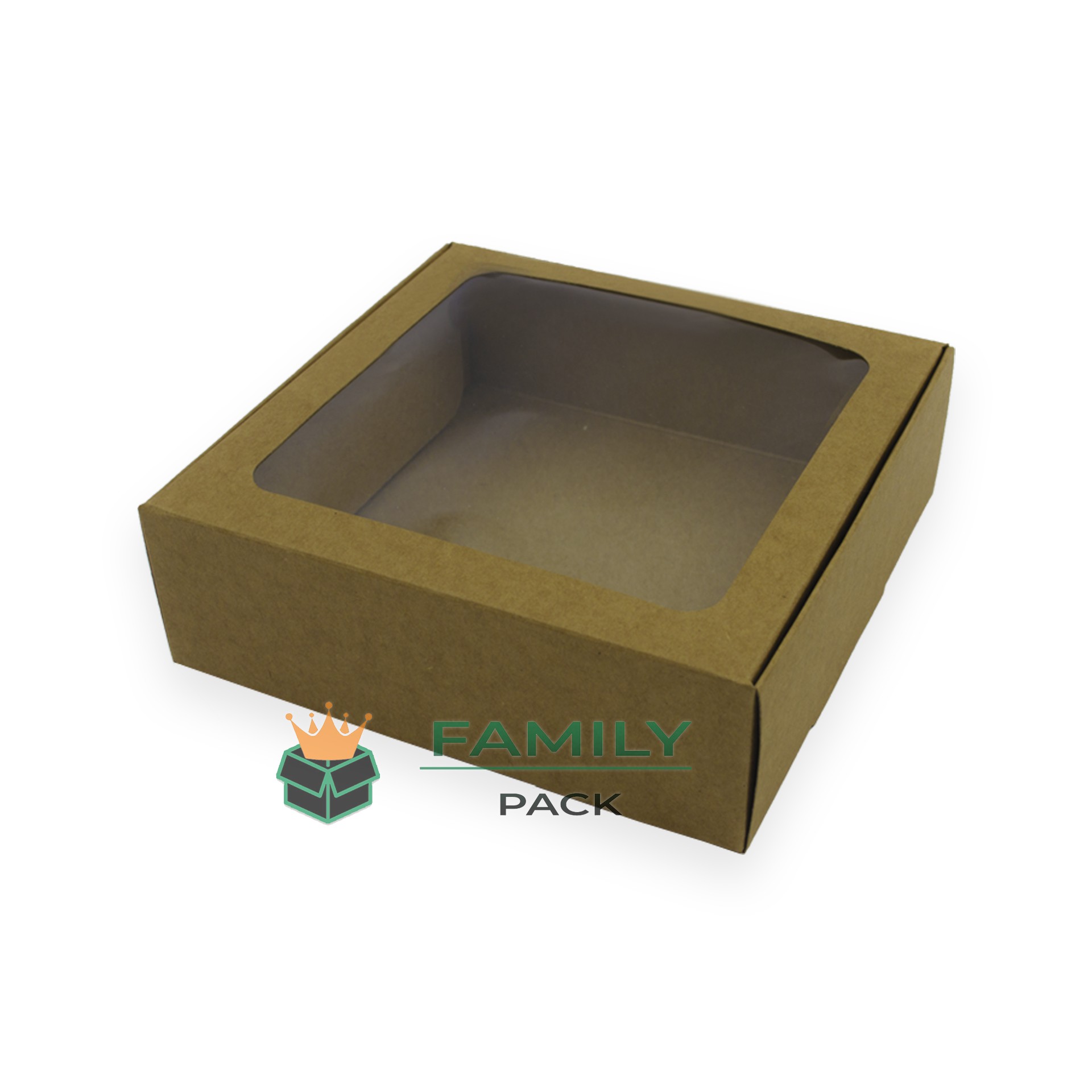 

Коробка 15х15х5 см 10шт с окном крафт Dmytropack