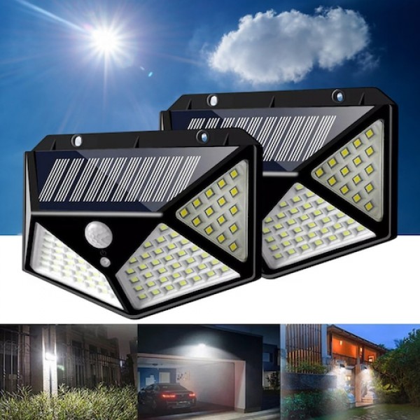 

Набор из 2 уличных фонарей с датчиком движения на солнечной батарее Solar Motion 100 LED Черного цвета