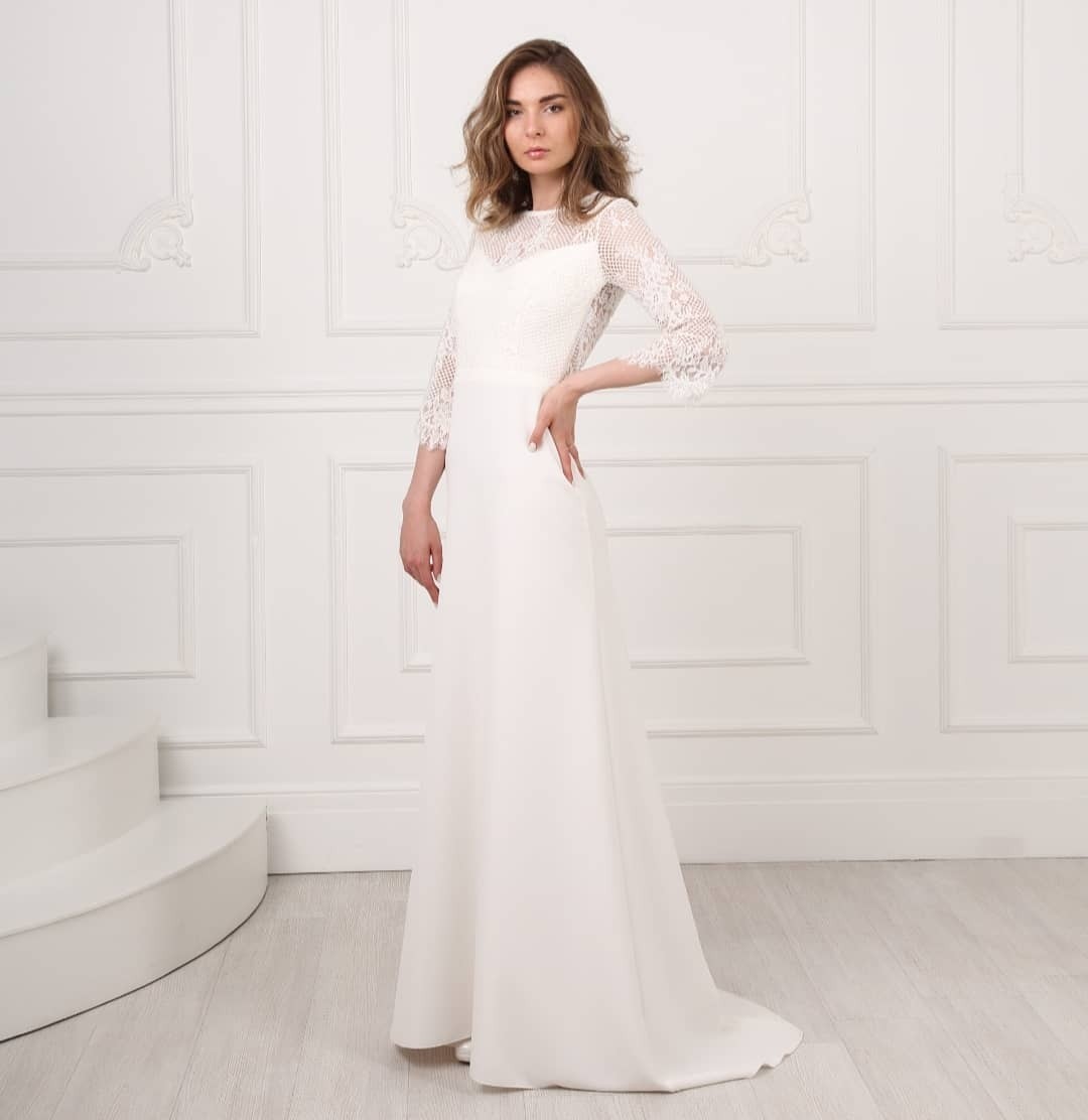 

Свадебное платье ANGEL FASHION DRESS ЭЛЕТ 44 молочный