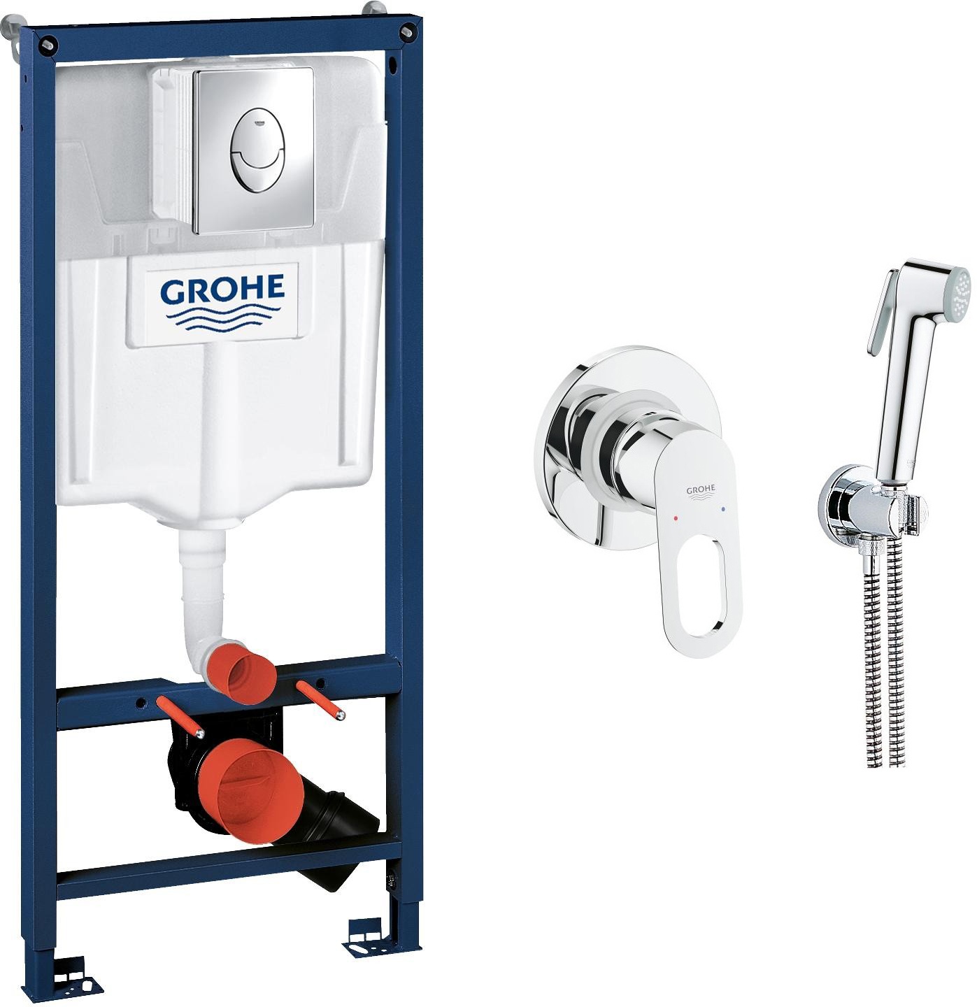 

Инсталляция GROHE Rapid SL 38721001 с душевым гарнитуром BauLoop 111042