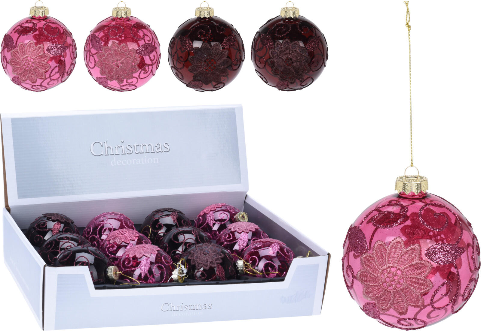 

Набор елочных шаров Christmas Decoration 8 см 12 шт (ABR521880)