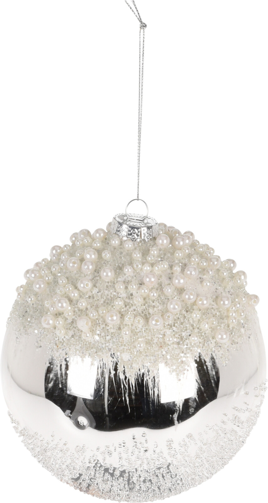 

Набор елочных шаров Christmas Decoration 12 см 12 шт серебро (ABR522710)