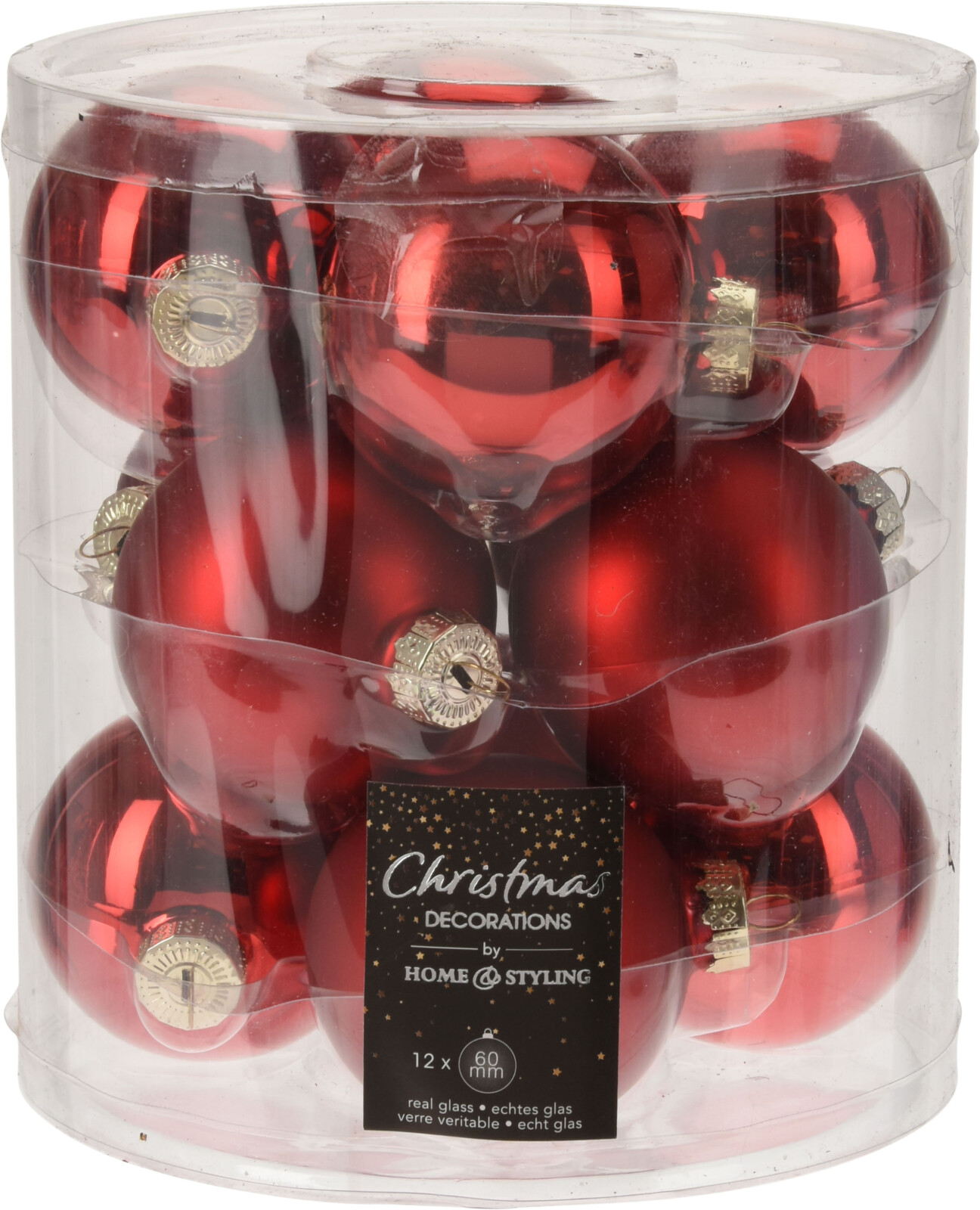 

Набор елочных шаров Christmas Decoration 6 см 12 шт красный (ABR701520)