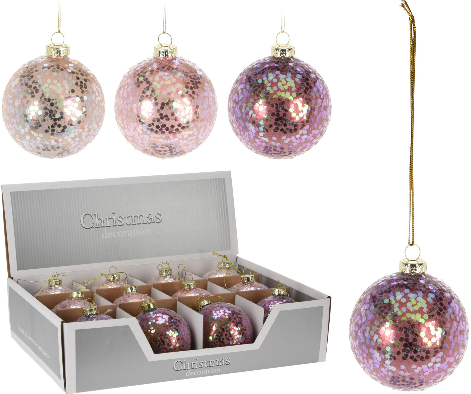 

Набор елочных шаров Christmas Decoration 8 см 12 шт (ABT620230)