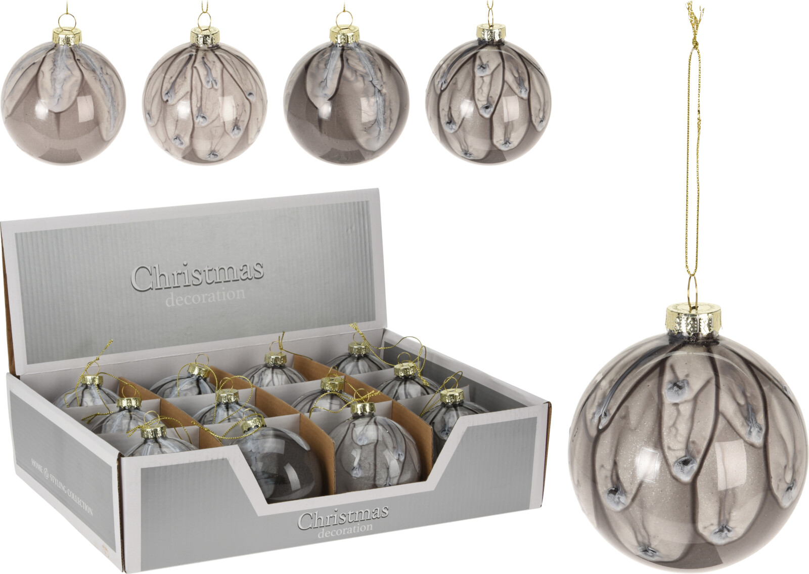 

Набор елочных шаров Christmas Decoration 8 см 12 шт (ABT620420)