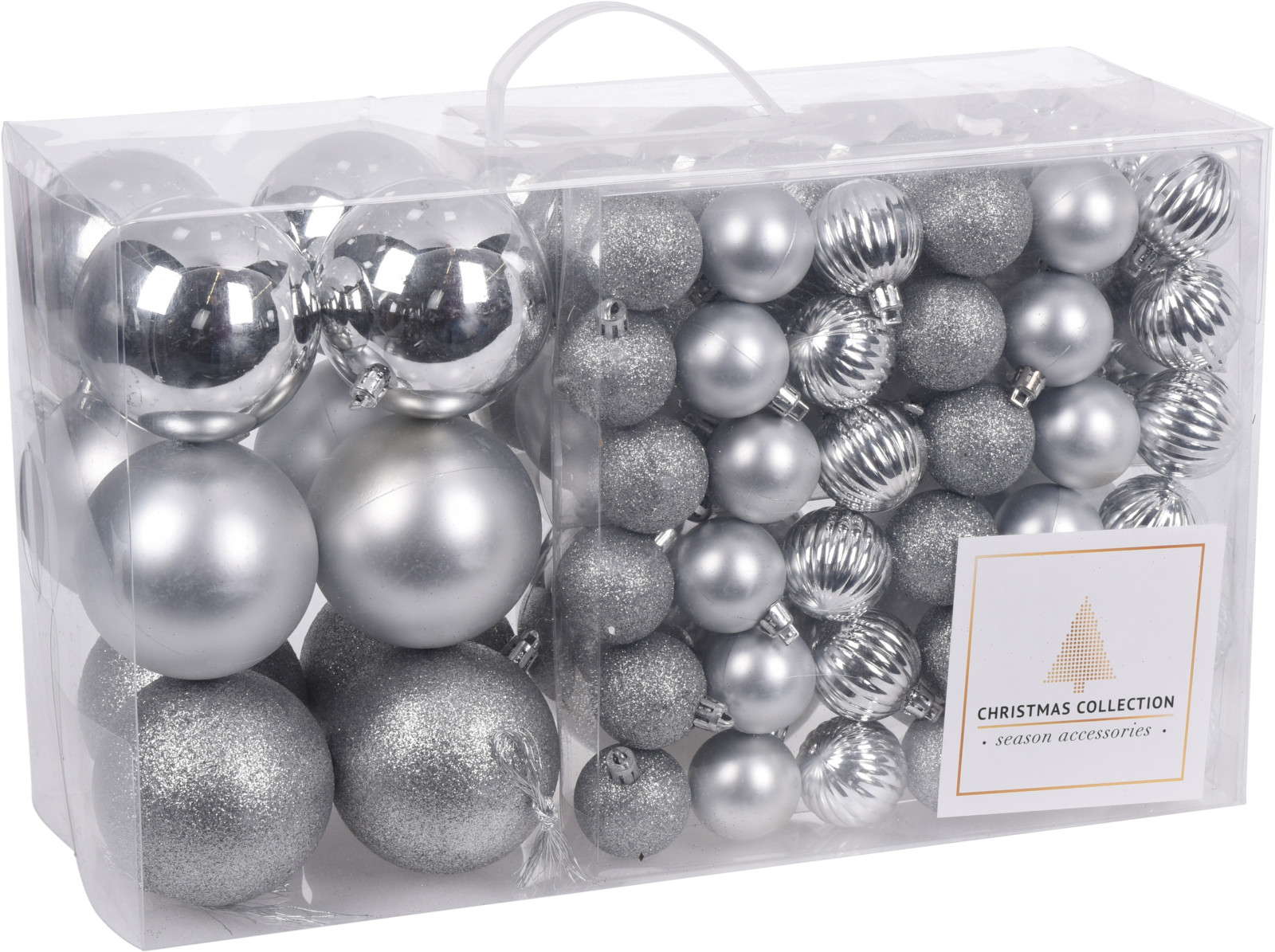 

Большой набор елочных шаров Christmas Decoration 94 шт серебро (ACS100710)