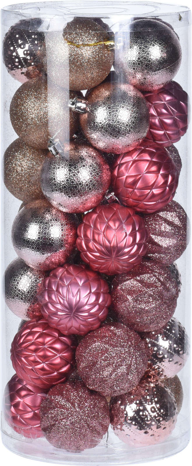 

Набор елочных шаров Christmas Decoration 6 см 35 шт розовый (CAA113440)