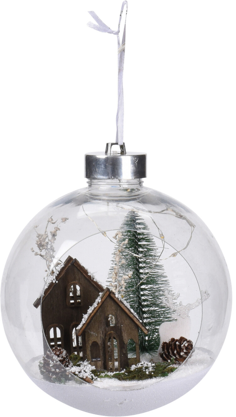 

Елочный шар Christmas Decoration 15 см с подсветкой (DEER AND HOUSE)