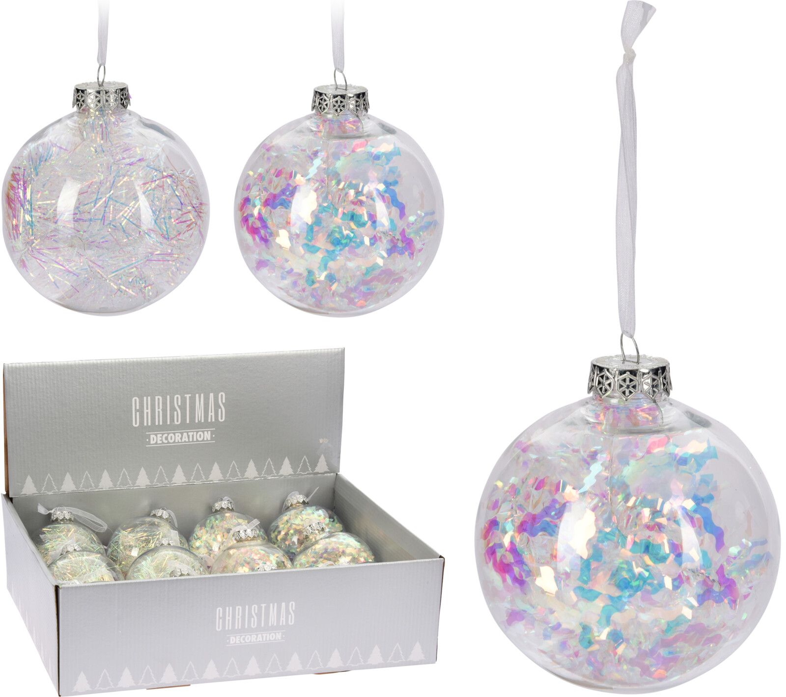 

Набор елочных шаров Christmas Decoration 10 см 12 шт с мишурой (CAA126200)