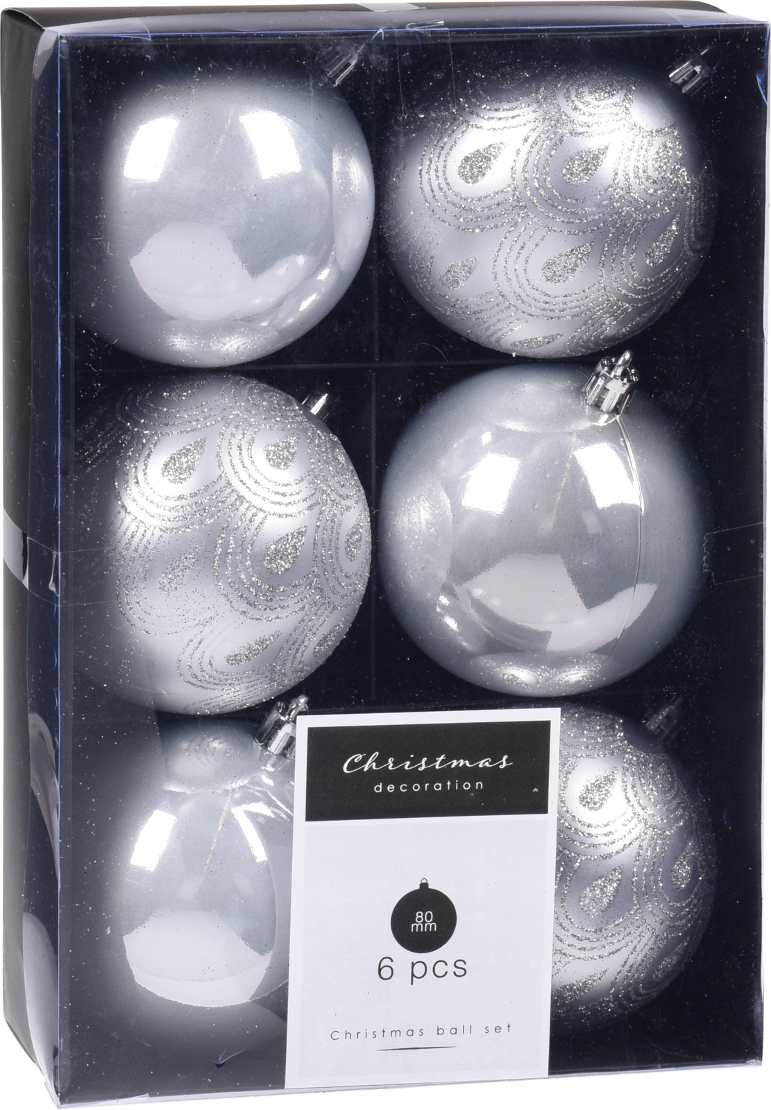 

Набор елочных шаров Christmas Decoration 8 см 6 шт серебро (CAN214710)