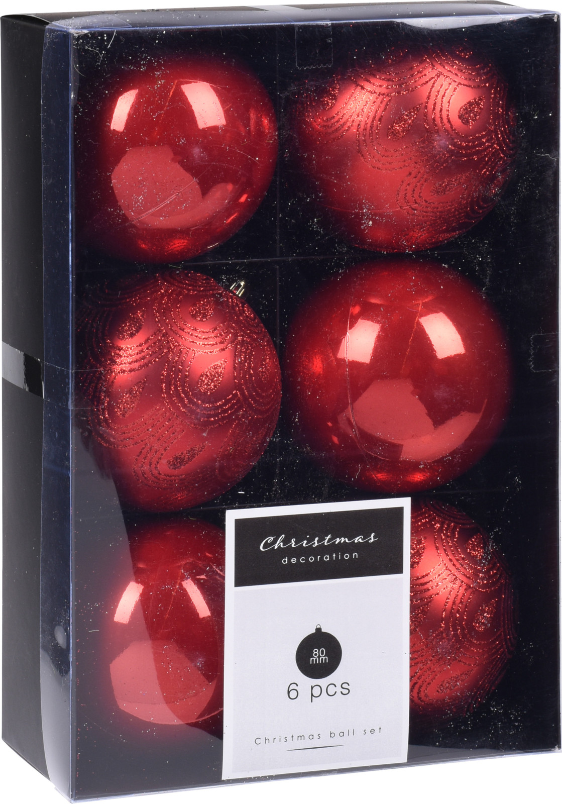 

Набор елочных шаров Christmas Decoration 8 см 6 шт красный (CAN214720)