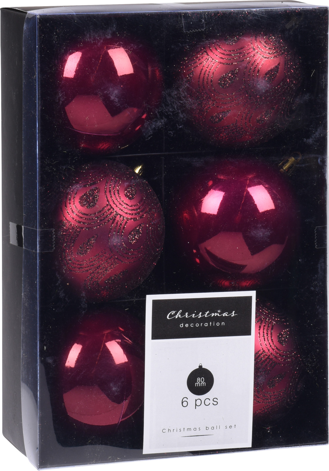 

Набор елочных шаров Christmas Decoration 8 см 6 шт бордо (CAN214730)