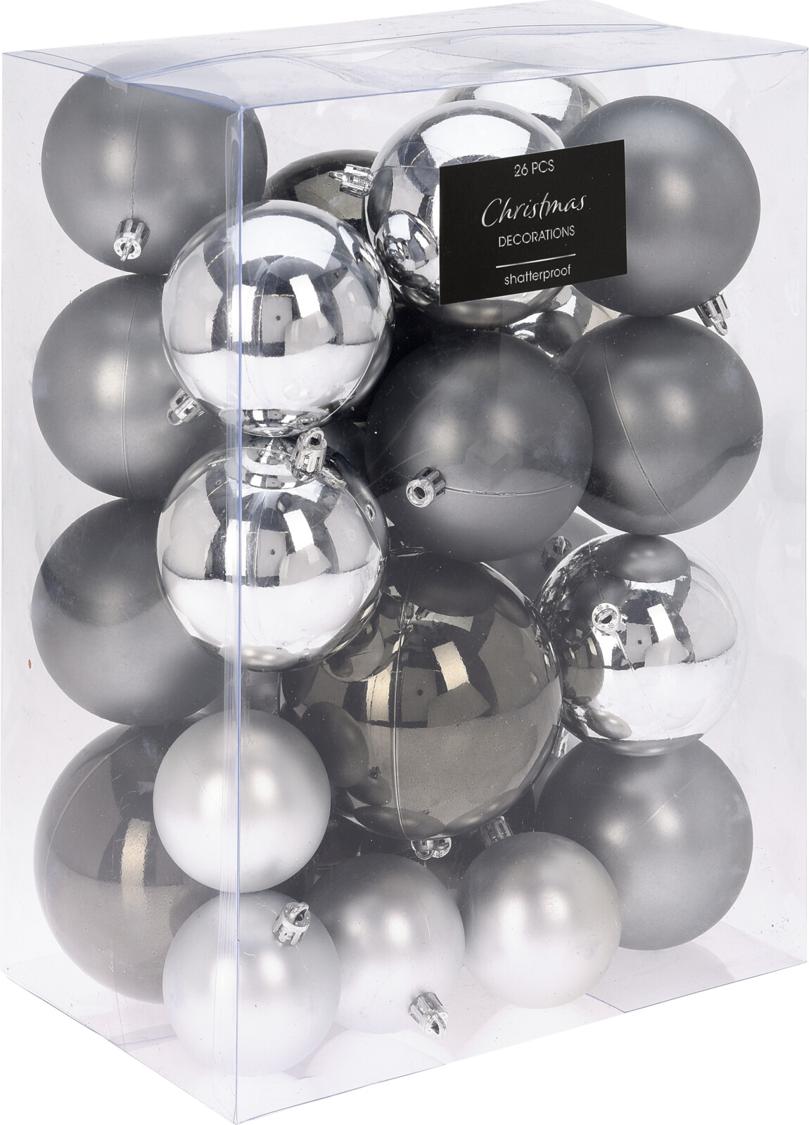 

Набор елочных шаров Christmas Decoration 26 шт серый (CAN223070)