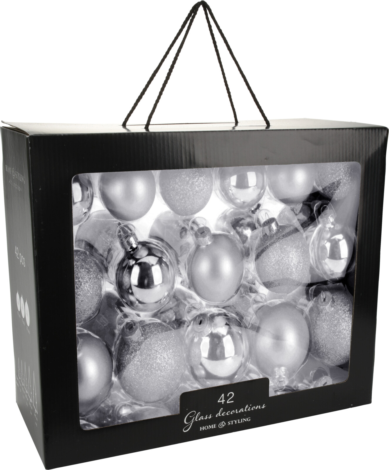 

Набор елочных шаров Home & Styling Collection 42 шт серебро (AVK100510)