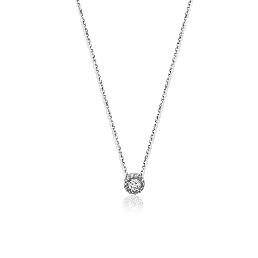 

Колье Qzsilver (908-00103) Серебро Белый Фианит белый 38