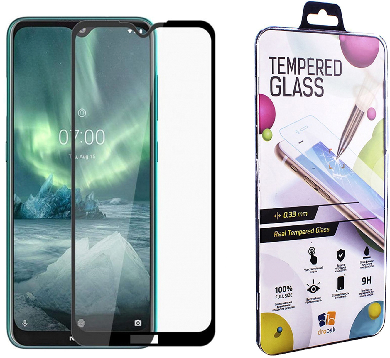 

Защитное стекло Drobak для Nokia 2.3 Black