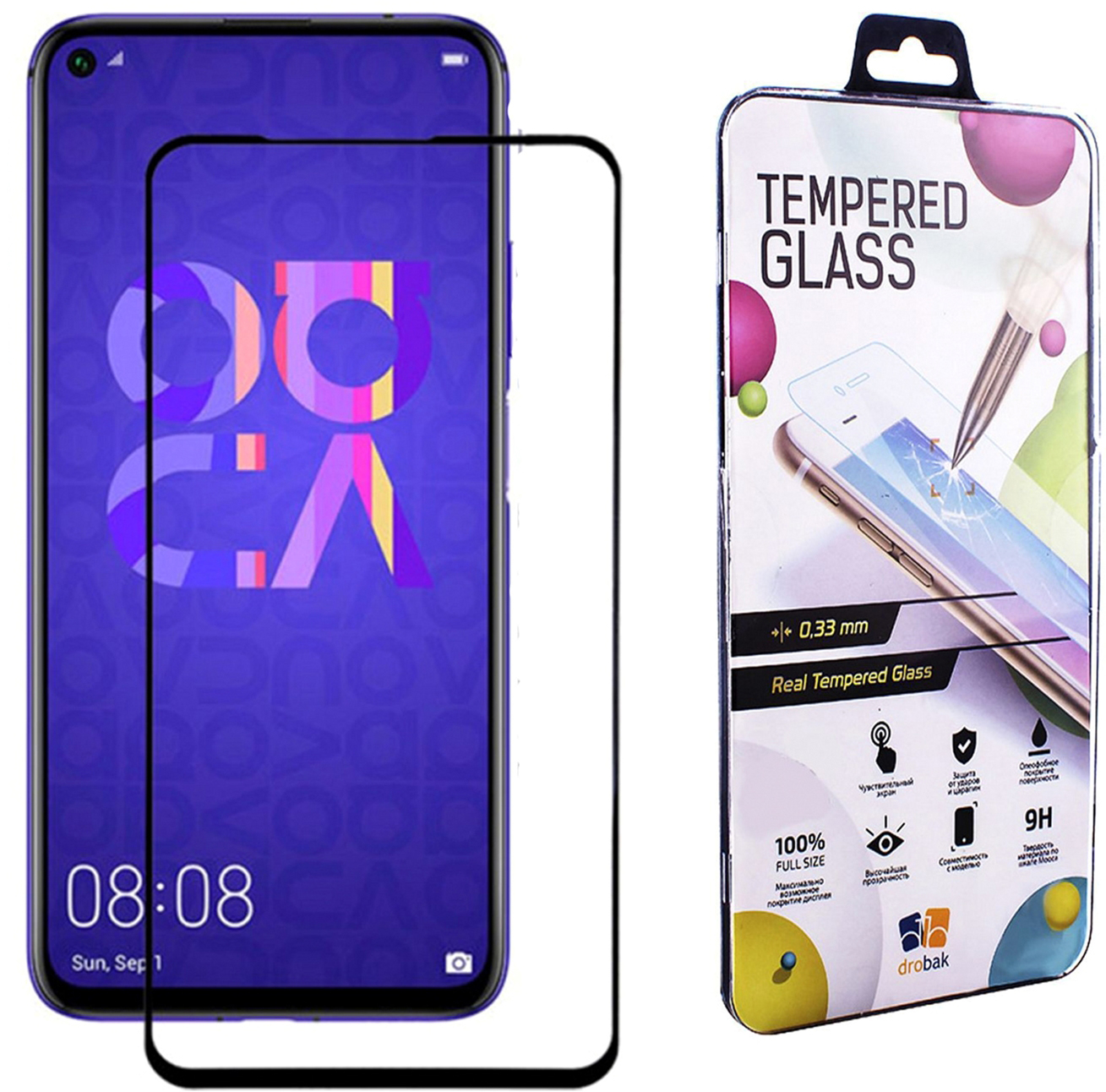 

Защитное стекло Drobak для Huawei Nova 5T Black