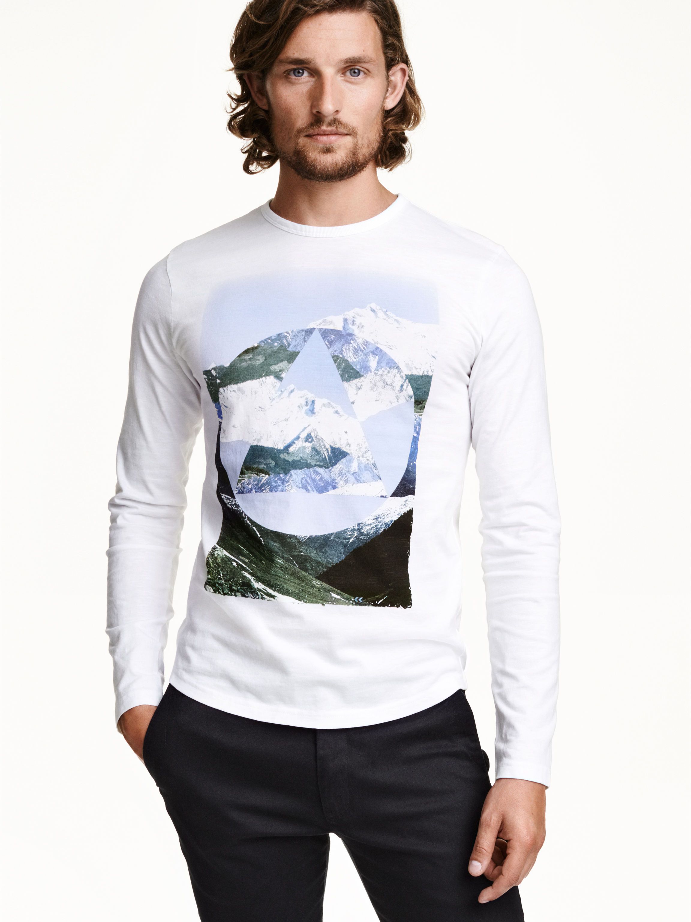 

Лонгслив H&M XAZ023657JAGO XXL Белый с принтом