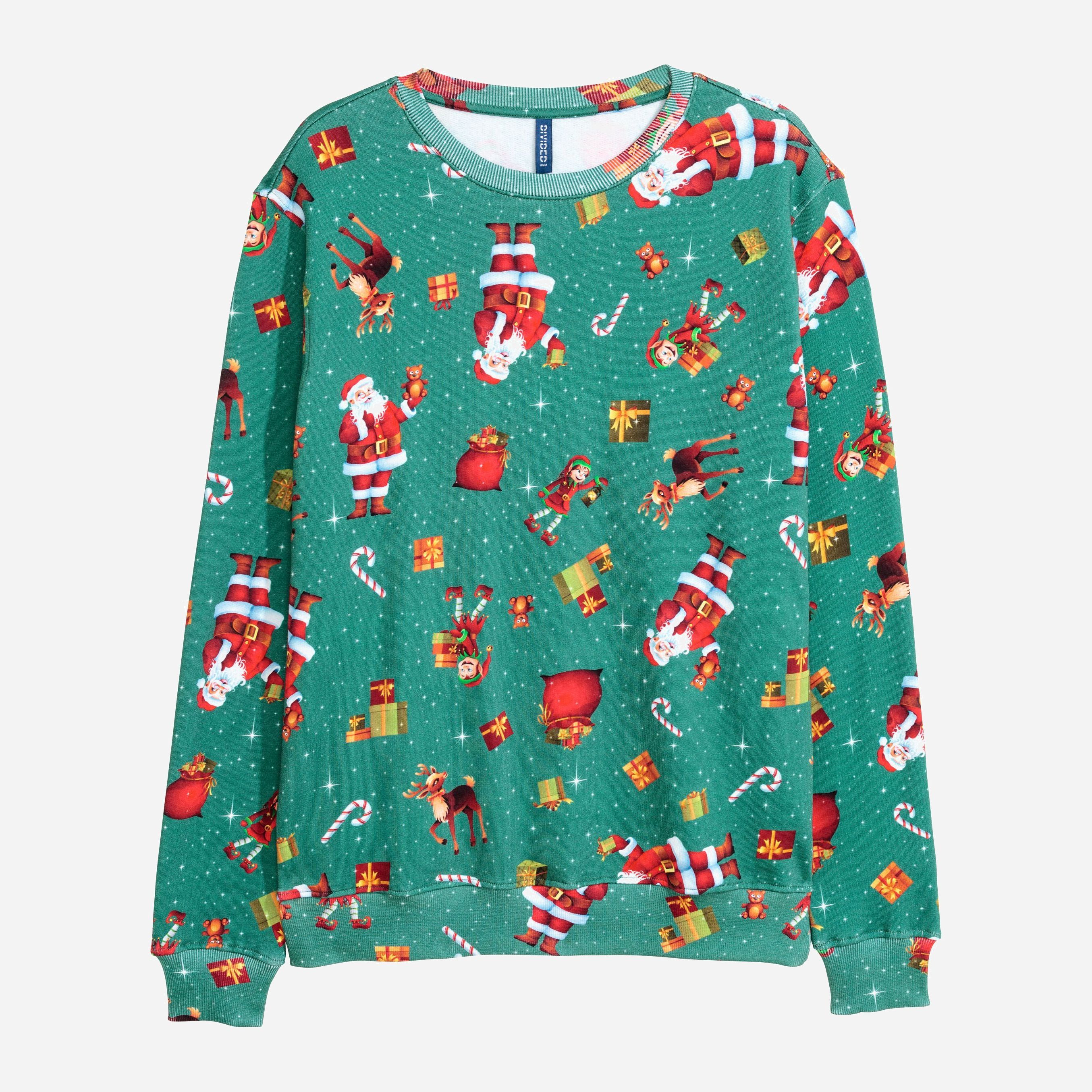 

Свитшот H&M XAZ100403ACFE XL Бледно-зеленый в цветные узоры