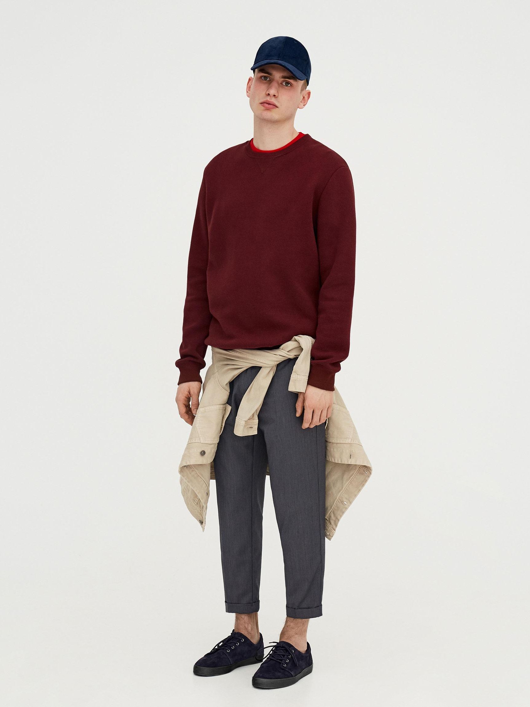 

Свитшот Pull & Bear XAZ220525BEFN M Бордовый