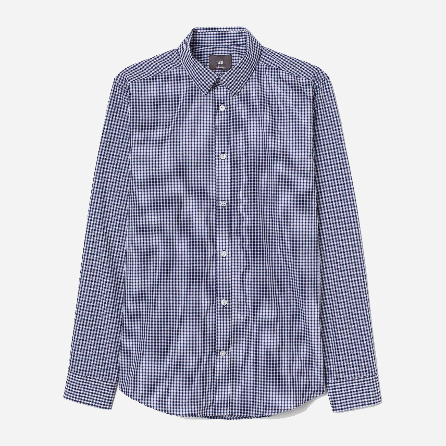 

Рубашка H&M XAZ235791IBSJ XS-S Сине-белая в клетку
