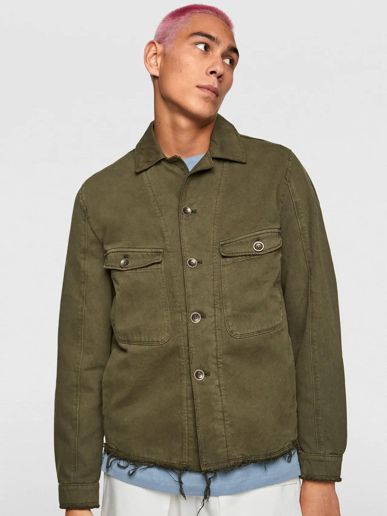 

Джинсовая куртка Zara XAZ244787DKAM S Темно-зеленая