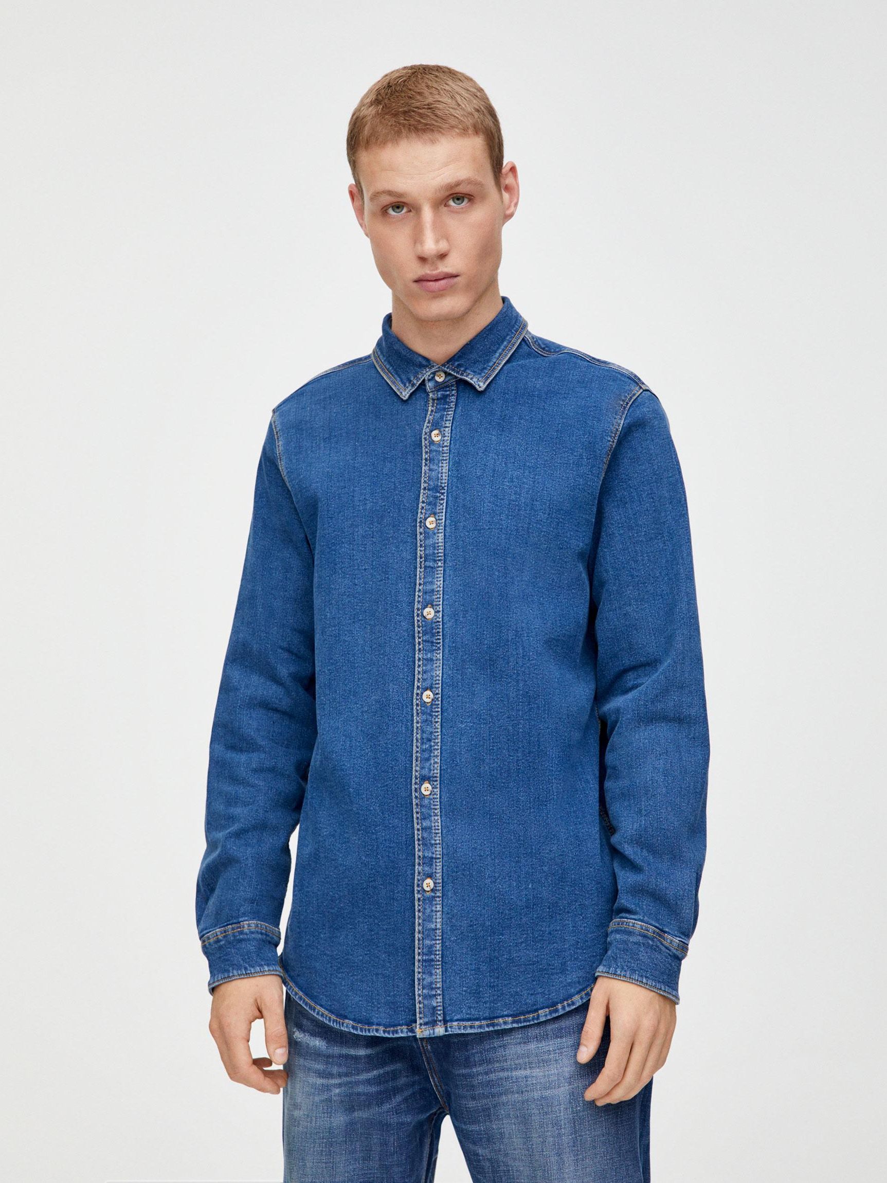 

Рубашка джинсовая Pull & Bear XAZ259409NPDK M Синяя