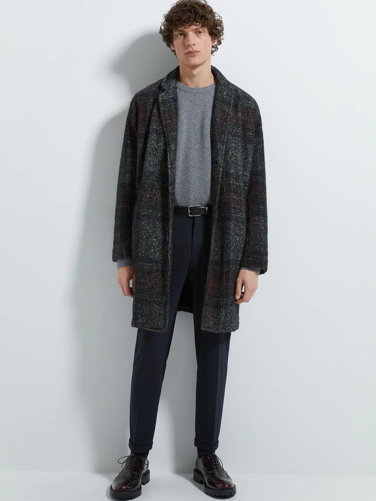 

Пальто Zara XAZ265923HOMV S Темно-серое цветной