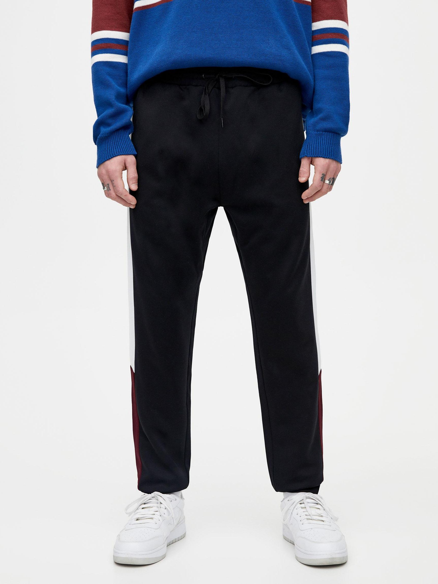

Спортивные штаны Pull & Bear XAZ279429NFYK XS Черные с белым