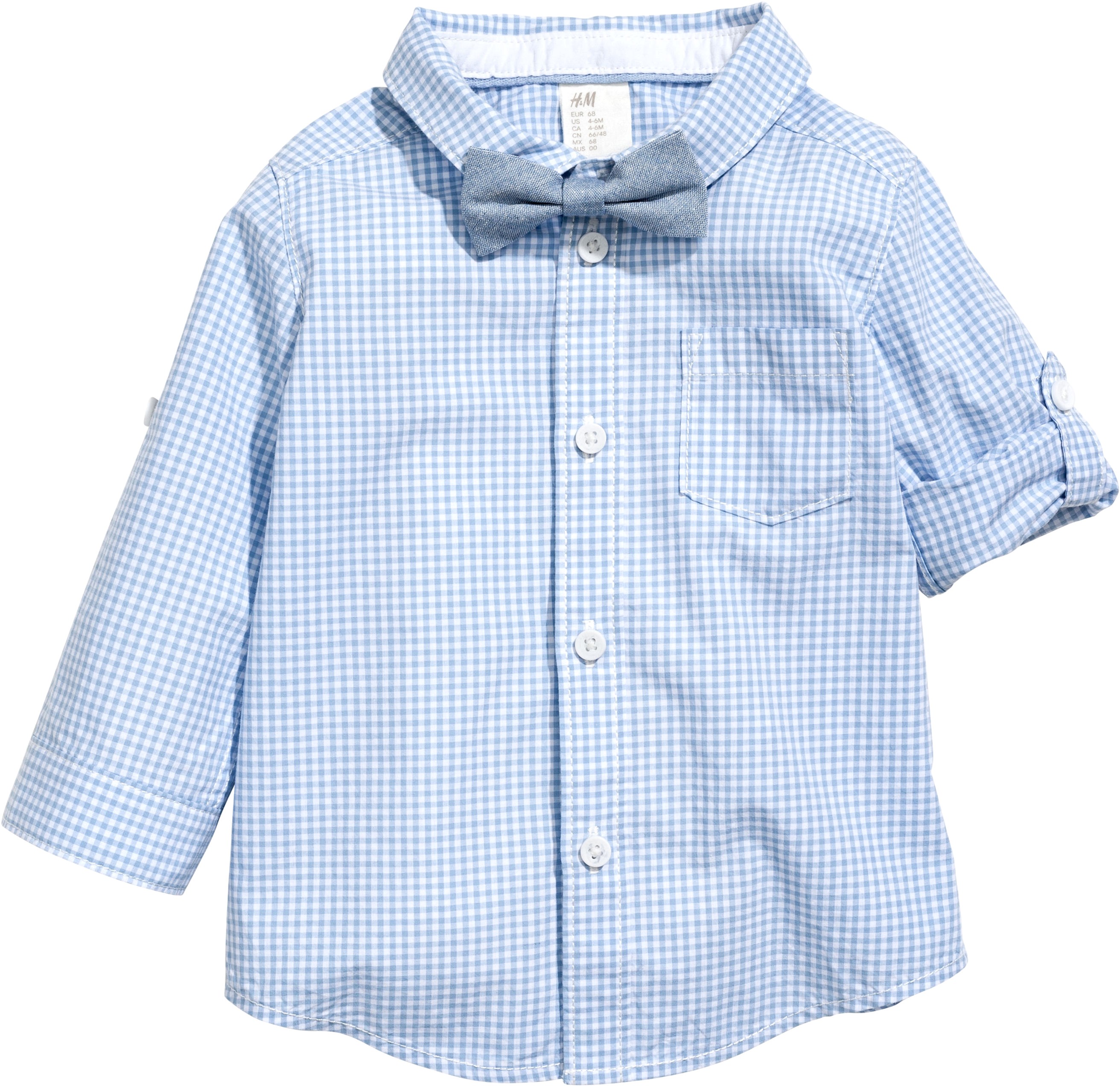 

Рубашка H&M 95170486 68 см Голубая (02739067827)