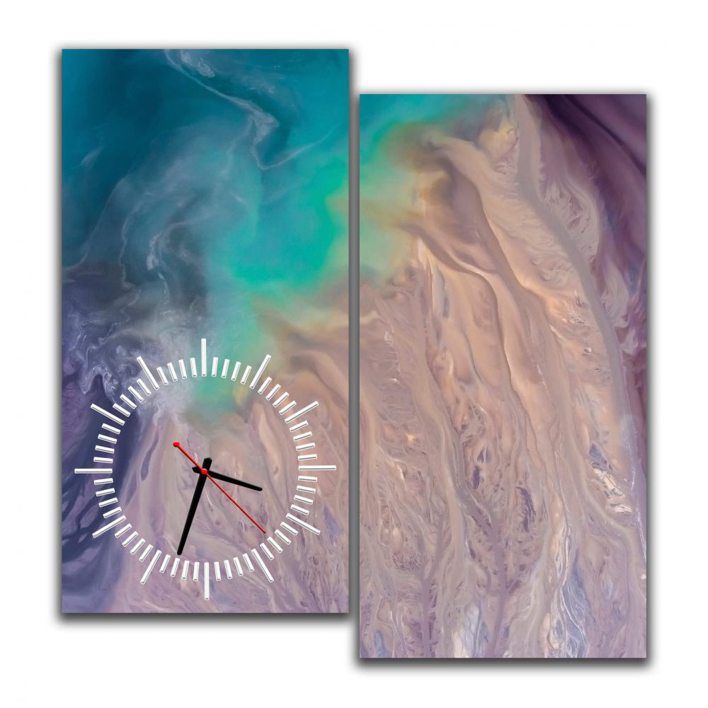 

Модульные настенные часы IdeaClock МА 01 Сине-белые краски, 65х60 см