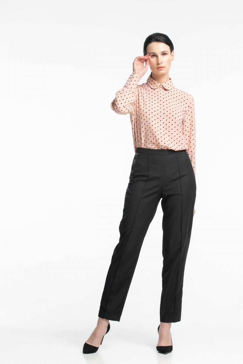 

Женская блуза a LOT прямая свободная  персиковая в горошек 020195, Женская блуза a LOT прямая свободная 34 персиковая в горошек 020195